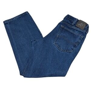 Lee Regular Fit Jeans Classic Relaxed Denim Pants Dark Wash Mens 34x29